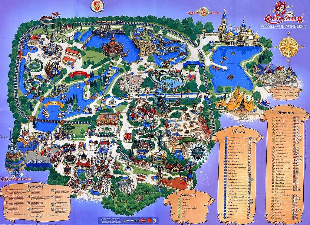 Le plan d'Efteling : le parc est très grand.