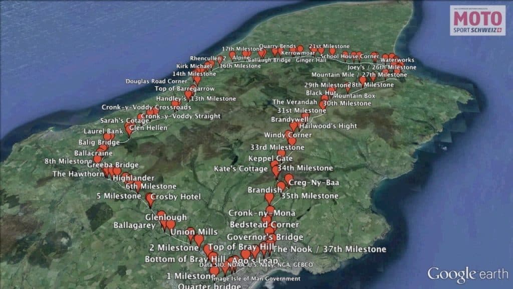tt isle of man 2 - tracé de la course