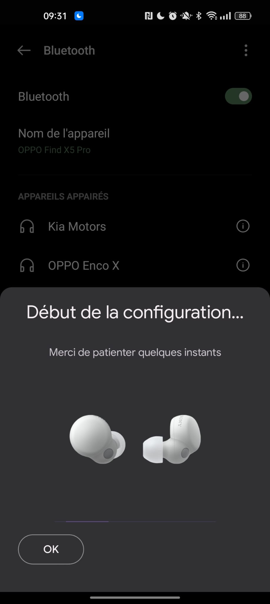 Sony LinksBuds S - reconnaissance immédiate sur mon Oppo, un peu galère sur l'iPhone du voisin
